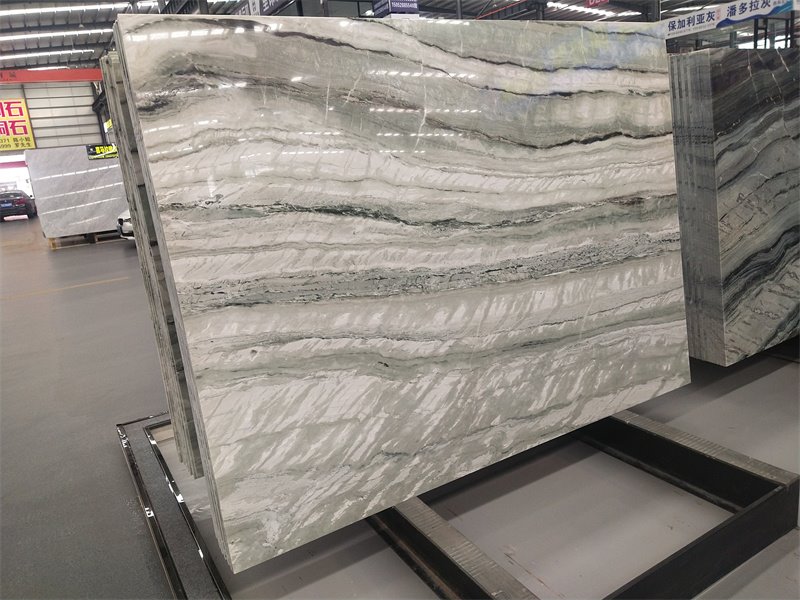 Emerald green marble slab