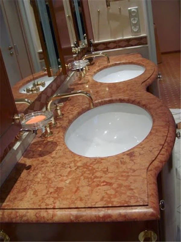 pink marble vanity top for bathroom