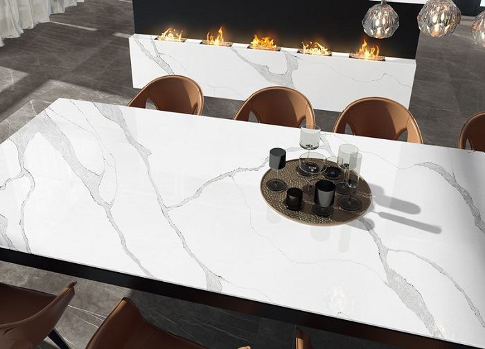 Angel white quartz slab for kitchen