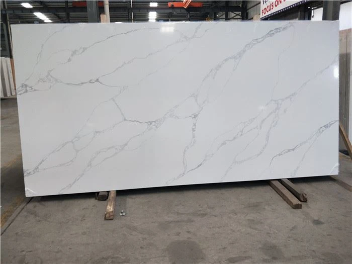 Calacatta sponda quartz cosmos polished slab