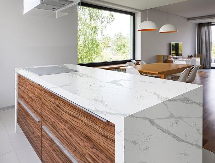 fairy white quartz countertop for kitchen