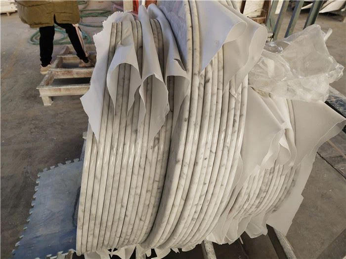 Round carrara marble table top interior