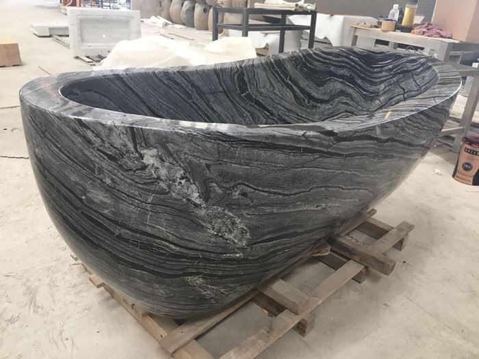 Solid stone bathtub Antique Wood Marble