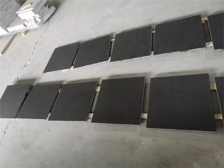 Absolute Black Flamed Granite Tiles