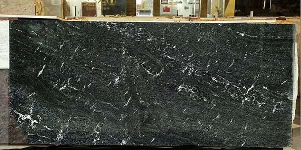 balck granite with white veins slab
