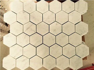 Bianco Carrara sešstūra marmora mozaīka