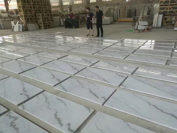 white marble floor tile for kitchen