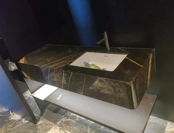 Black Marble with Gold Veins Vanity top