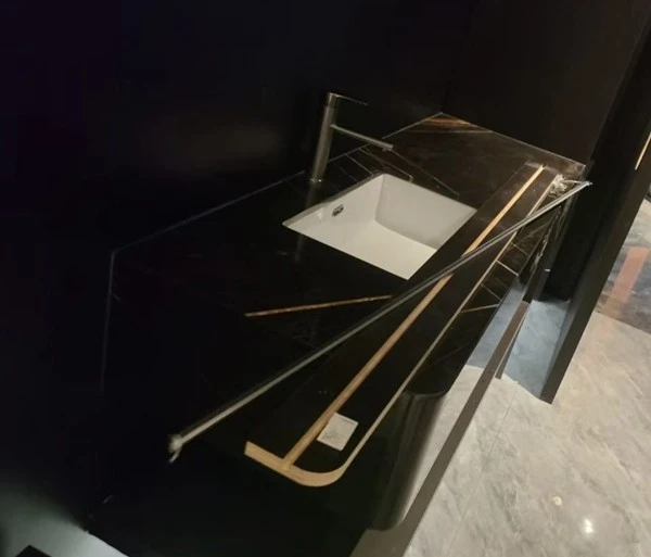 Black Marble with Gold Veins Vanity tops