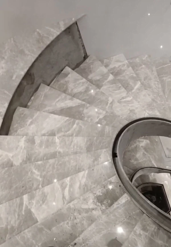 Silver Emperador Marble interior Stairs