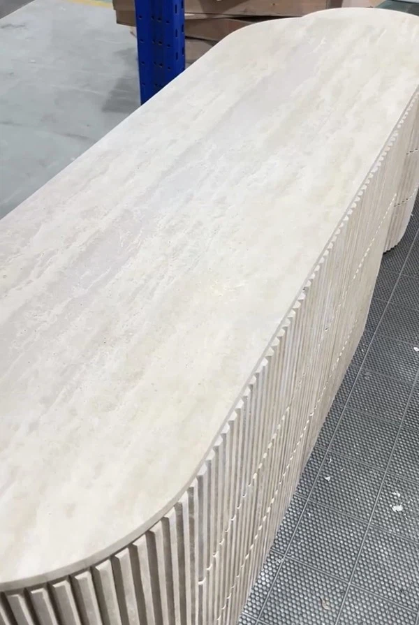 Honed Beige Travertine Cabinet