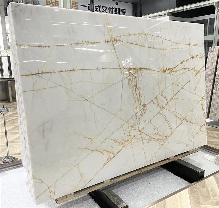 White Marble Gold Vein slab